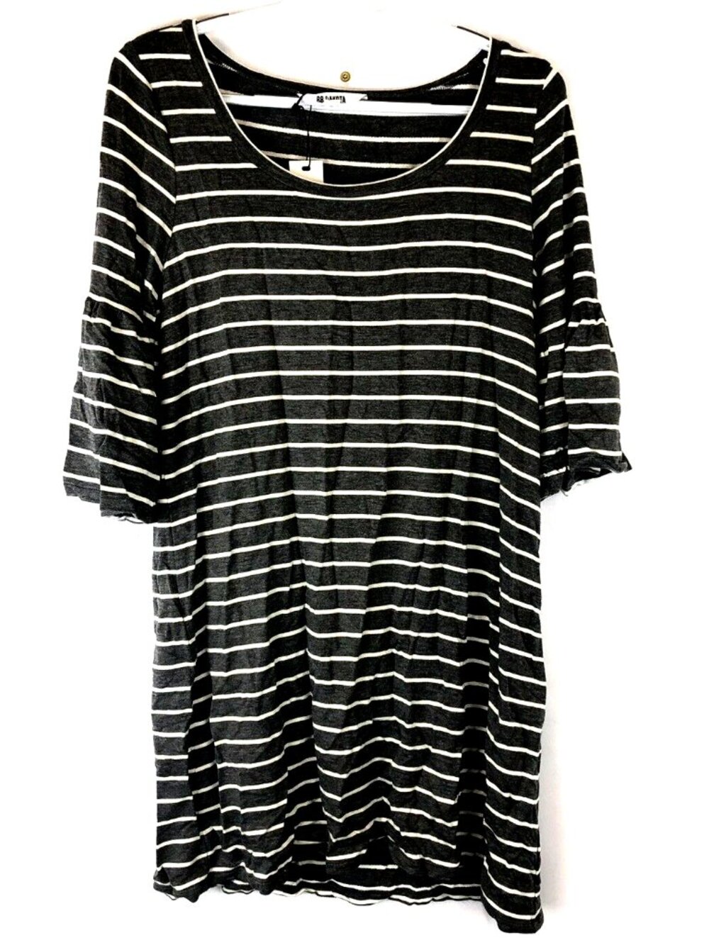 BB Dakota Women’s Grey Striped Shades Of Cool Shift Dress, Small